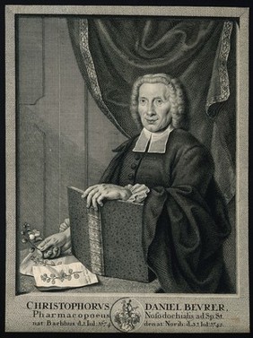 Christophorus Daniel Beurer. Line engraving by G. M. Preisler, 1745, after himself.