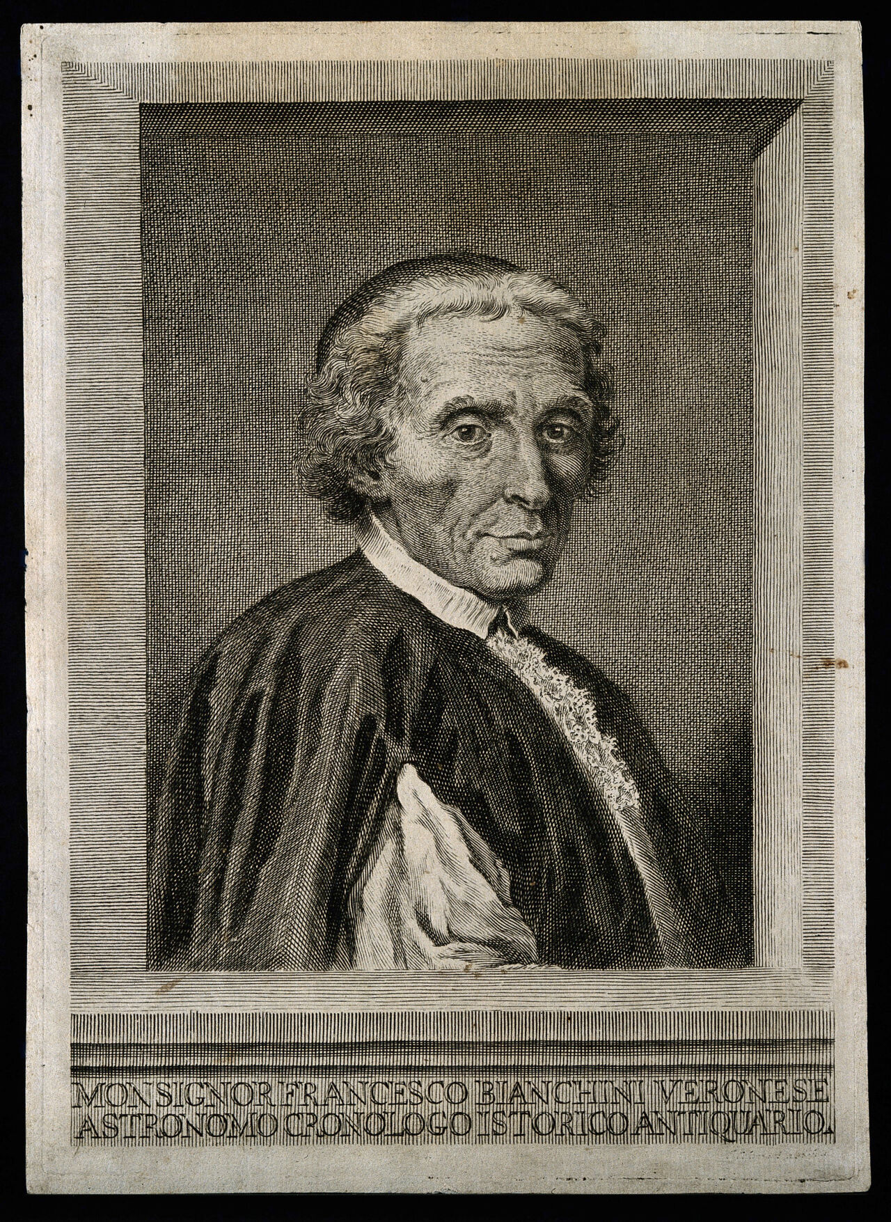 Francesco Bianchini. Line engraving attributed to Felice Polanzani., 1747, by Felice Polanzani