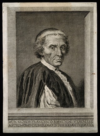 Francesco Bianchini. Line engraving attributed to Felice Polanzani.
