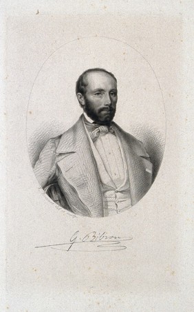 Gabriel Bibron. Stipple engraving by Bocourt after himself.