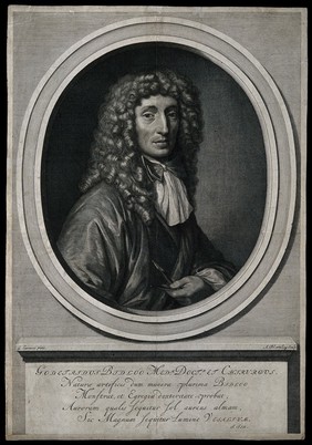 Govaert Bidloo. Line engraving by A. Blooteling after G. de Lairesse.