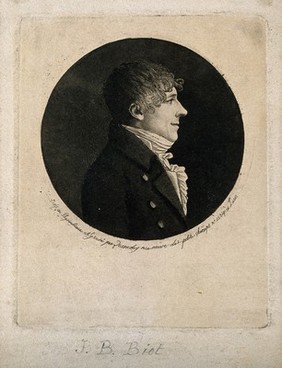 Jean Baptiste Biot. Aquatint by E. Quenedey after a "physionotrace".