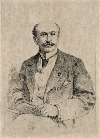 René Blache. Etching by E. van Muyden.