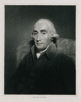 M0001321: Portrait of Joseph Black (1728-1799), Scottish physicist and chemist. Original stipple engraving by J. (James) Posselwhite (1798-1884)