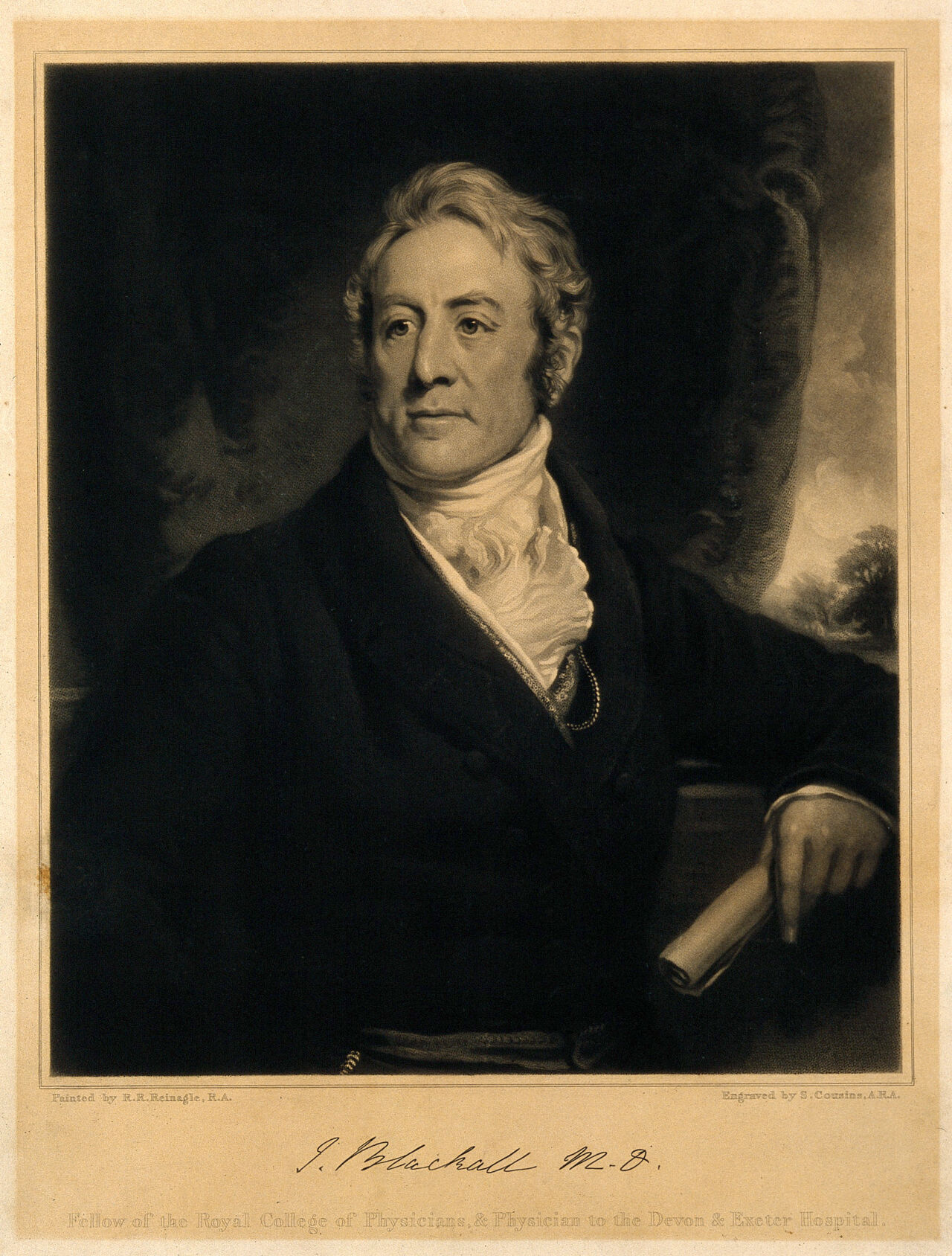 John Blackall. Lithograph by S. Cousins, 1844, after R. R. Reinagle., by Ramsay Richard Reinagle