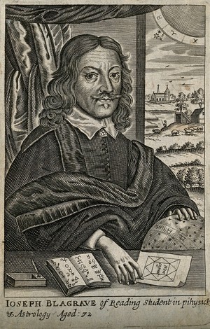 view Joseph Blagrave. Line engraving after T. Cross (?), 1682.