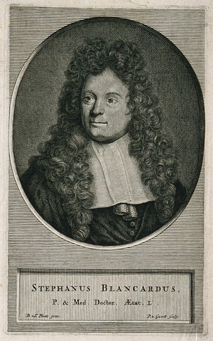 view Steven Blankaart. Line engraving by P. van Gunst after D. van der Plaats.