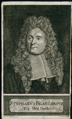 Steven Blankaart. Engraving attributed to C.G. Liebe after D. van der Plaats.