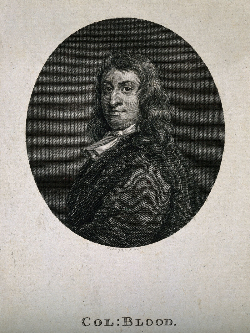 Thomas Blood. Line engraving by W. Angus., by William Angus