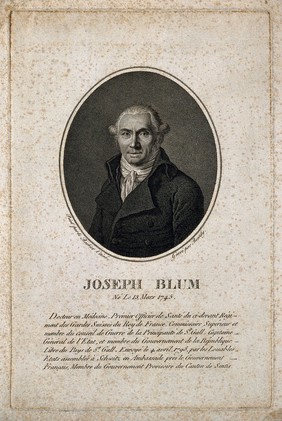 Joseph Blum. Stipple engraving by Bentely after J. J. F. Le Barbier.