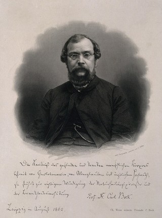 Karl Ernst Bock. Line engraving by L. Sichling.