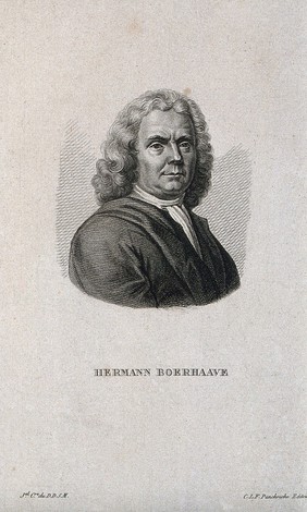 Hermann Boerhaave. Stipple engraving.