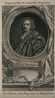 Hermann Boerhaave. Line engraving.