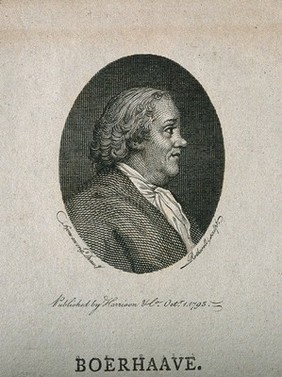 Hermann Boerhaave. Line engraving by T. Rothwell, 1795.