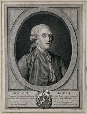 Frederik William Boers. Line engraving by L. J. Cathelin, 1784, after C. N. Cochin.