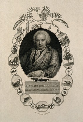 Charles Bonnet. Engraving by J. Caldwall, 1802 after J. Juel, 1770.