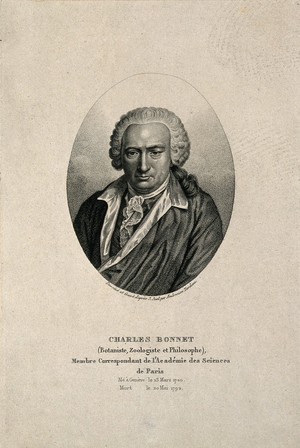 view Charles Bonnet. Stipple engraving by A. Tardieu.