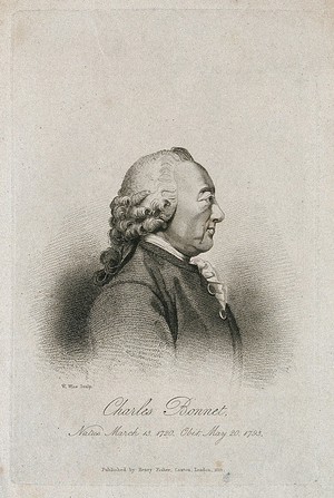 view Charles Bonnet. Stipple engraving by W. Wise, 1823.