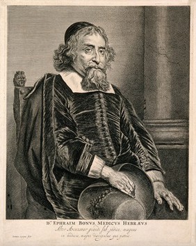 Ephraim Bonus. Etching by J. Lievens.