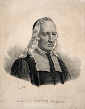 view Giovanni Alphonso Borelli. Lithograph by P. R. Vignéron.