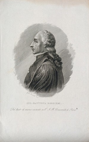 view Giovanni Battista Borsieri. Line engraving by G. Bonatti.