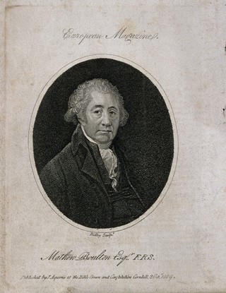 Matthew Boulton. Stipple engraving by W. Ridley, 1809, after Sir W. Beechey, 1799.