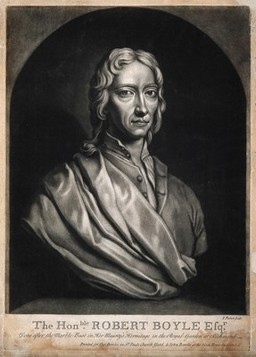 Robert Boyle. Mezzotint by J. Faber after J. M. Rysbrack, 1733.