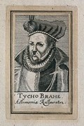 view Tycho Brahe. Etching.