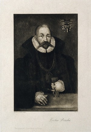 view Tycho Brahe. Photogravure after J. Falck.