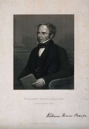 view William Thomas Brande. Stipple engraving by C. W. Sharpe after L. Wyon.