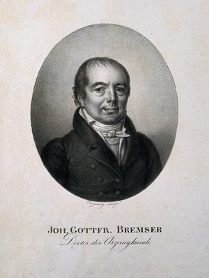 view Johann Gottfried Bremser. Lithograph by K. Lanzedelly.