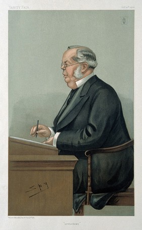 Sir William Henry Broadbent. Colour lithograph by Sir L. Ward [Spy], 1902.