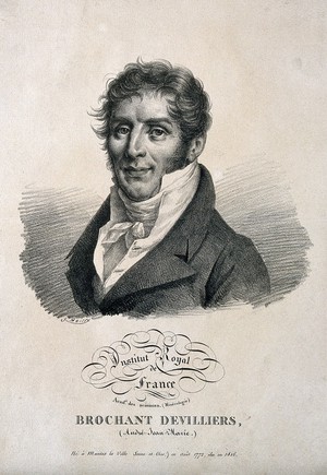 view André Jean François Marie Brochant de Villiers. Lithograph by J. Boilly.