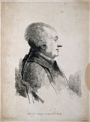 view Richard Brocklesby. Soft-ground etching by W. Daniell after G. Dance, 1795.