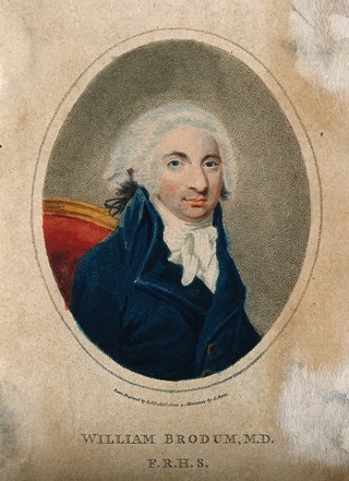 William Brodum. Coloured stipple engraving by E. A. Ezekiel, 1797 after G. Barry.