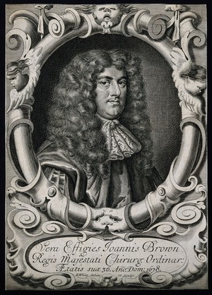 view John Browne. Line engraving by R. White after himself, 1678.