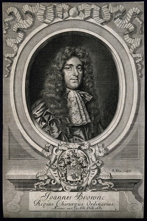 view John Browne. Line engraving by R. White, 1681.