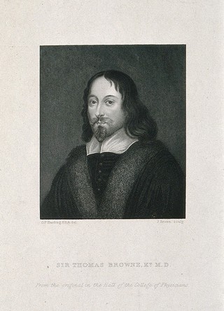 Sir Thomas Browne. Stipple engraving by J. Brown after G. P. Harding.