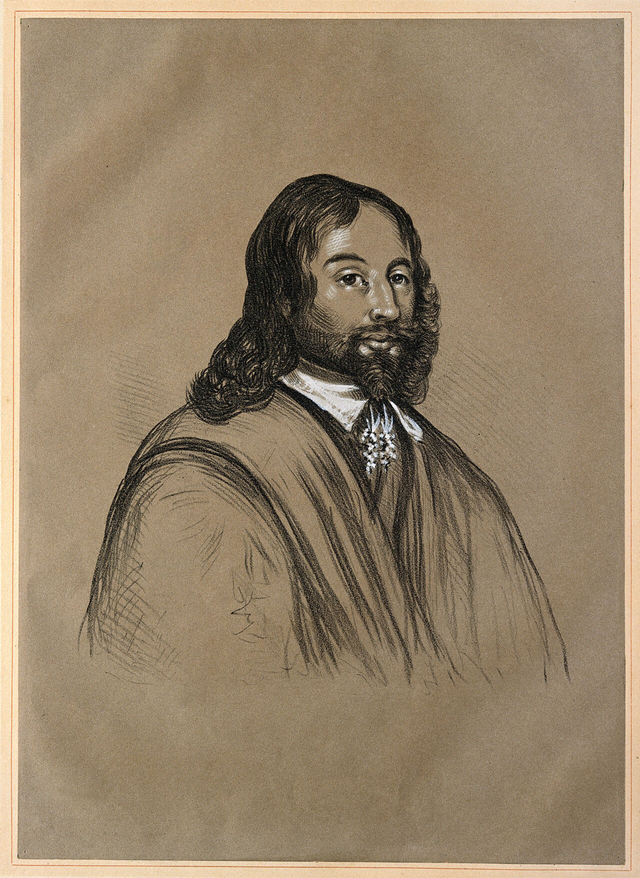 Sir Thomas Browne. Lithograph by M. E. Cotman., by Miles Edmund Cotman
