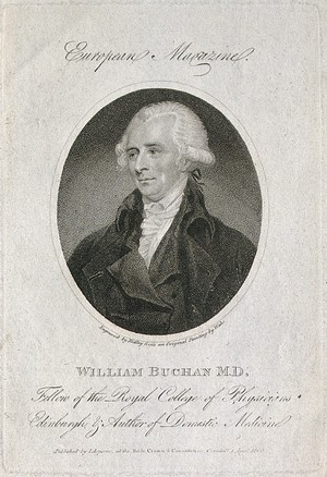 view William Buchan. Stipple engraving by W. Ridley, 1805 after J. Wales.