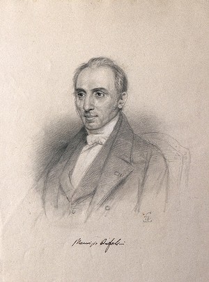view Maurizio Bufalini. Pencil drawing by C. E. Liverati, 1841.