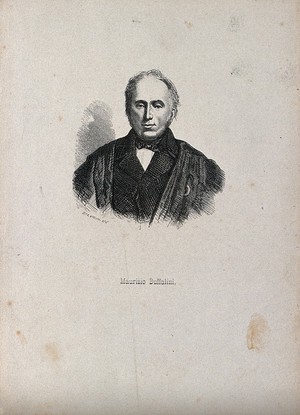 view Maurizio Bufalini. Wood engraving by Salvioni, 1861.