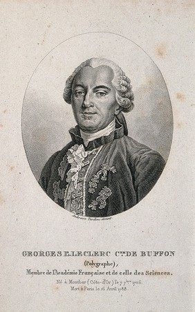 Georges Louis Leclerc, Comte de Buffon. Stipple engraving.