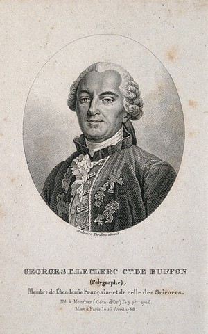 view Georges Louis Leclerc, Comte de Buffon. Stipple engraving.
