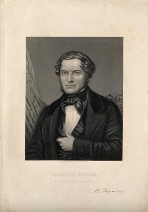 view Robert Wilhelm Eberhard Bunsen. Line engraving by C. Cook.