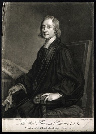 Thomas Burnet. Mezzotint by J. Faber, 1752, after Sir G. Kneller, 1697.