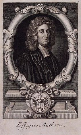 Thomas Burnet. Line engraving by G. Vertue, 1726, after Sir G. Kneller.
