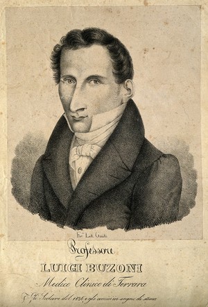 view Luigi Buzoni. Lithograph, 1836.