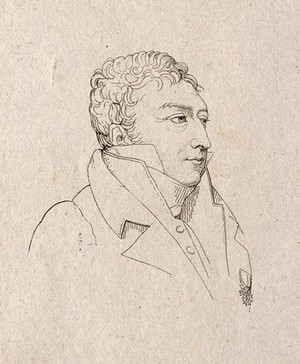 view Charles-Louis Cadet de Gassicourt. Etching by J.N.M. Frémy.