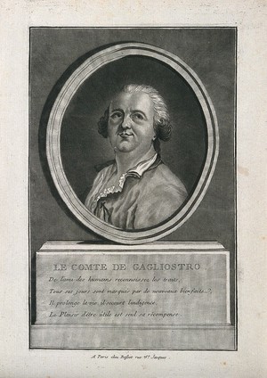 view Giuseppe Balsamo, Count Cagliostro. Mezzotint.